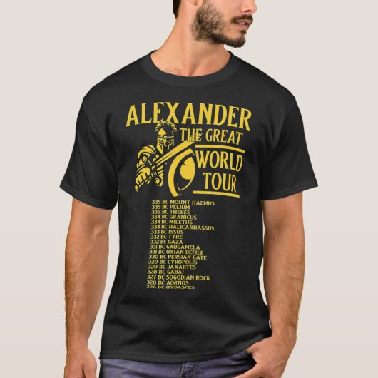 Alexander de Grote Wereld Tour geschiedenis  T-shirt (Voorkant)
