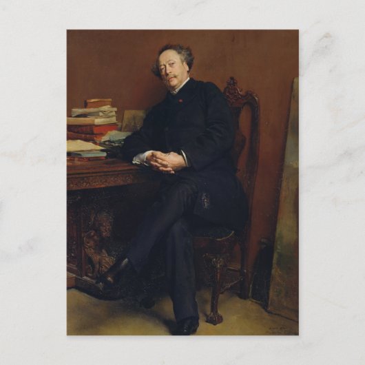 Alexander Dumas Fils 1877 Briefkaart (Voorkant)