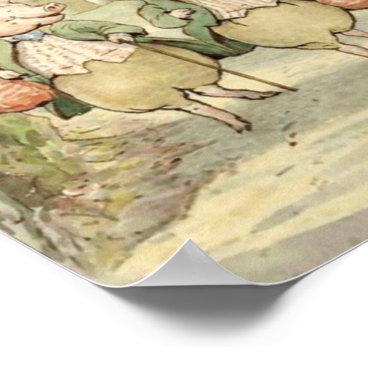 Alexander en Biggetje Bland van Beatrix Potter Poster (Hoek)