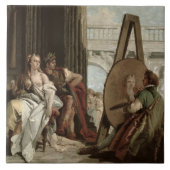 Alexander en Campaspe in het huis van de schilder Tegeltje (Voorkant)