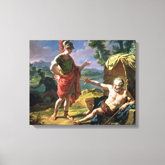 Alexander en Diogenes, 1818 (olie op canvas) Canvas Afdruk (Voorkant)