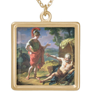 Alexander en Diogenes, 1818 (olie op canvas) Goud Vergulden Ketting