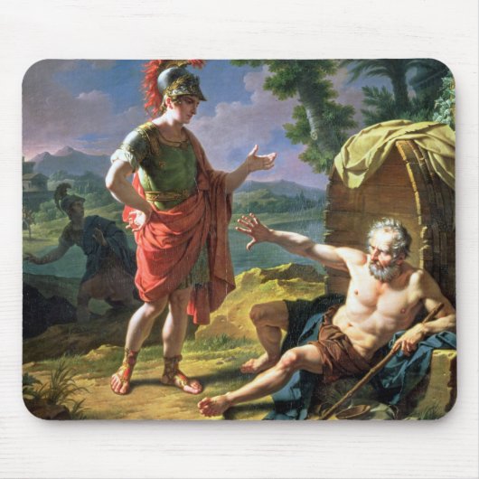 Alexander en Diogenes, 1818 (olie op canvas) Muismat (Voorkant)