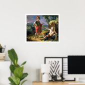 Alexander en Diogenes, 1818 (olie op canvas) Poster (Thuiskantoor)