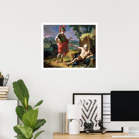 Alexander en Diogenes, 1818 (olie op canvas) Poster (Thuiskantoor)