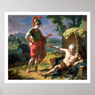 Alexander en Diogenes, 1818 (olie op canvas) Poster