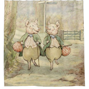 Alexander en Pigling Bland van Beatrix Potter Douchegordijn