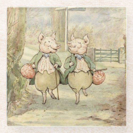 Alexander en Pigling Bland van Beatrix Potter Glazen Onderzetter (Voorkant)