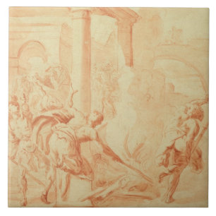 Alexander en Thais op hun dronken overstroming Tegeltje