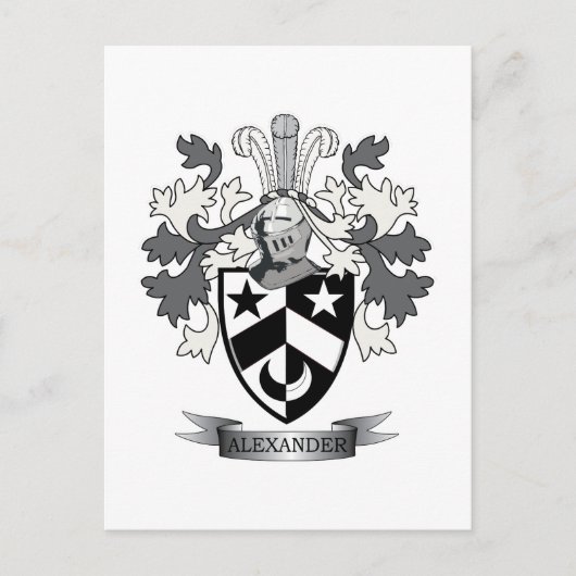 Alexander Family Crest Coat of Arms Briefkaart (Voorkant)
