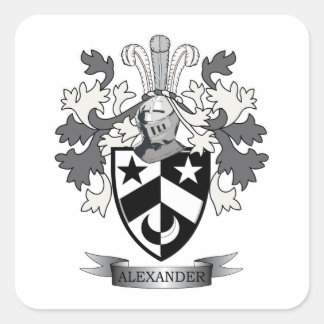 Alexander Family Crest Coat of Arms Vierkante Sticker