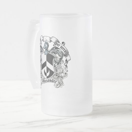 Alexander Family Crest Matglas Bierpul (Voorkant links)