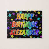 "ALEXANDER" First Name, Fun "HAPPY BIRTHDAY" Legpuzzel (Horizontaal)