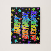 "ALEXANDER" First Name, Fun "HAPPY BIRTHDAY" Legpuzzel (Verticaal)