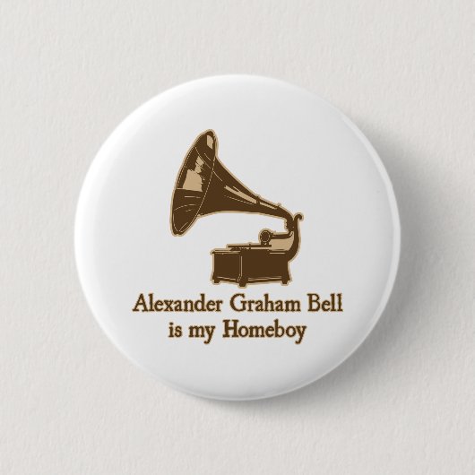 Alexander Graham Bell is mijn Homeboy Ronde Button 5,7 Cm (Voorkant)