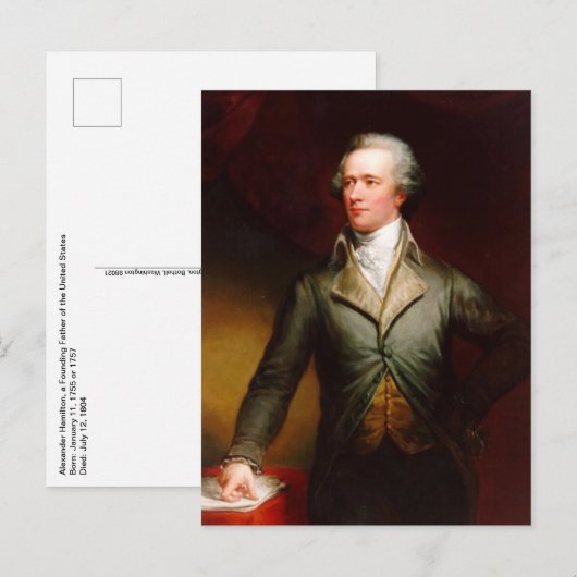 Alexander Hamilton Briefkaart (Voorkant / Achterkant)