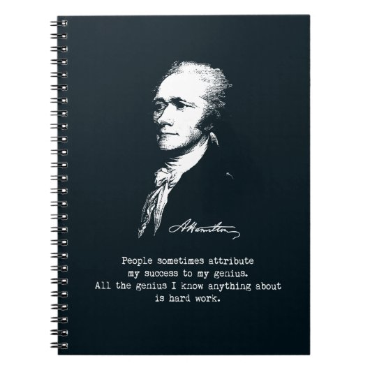 Alexander Hamilton citaat. Succes, genie. Notitieboek (Voorkant)