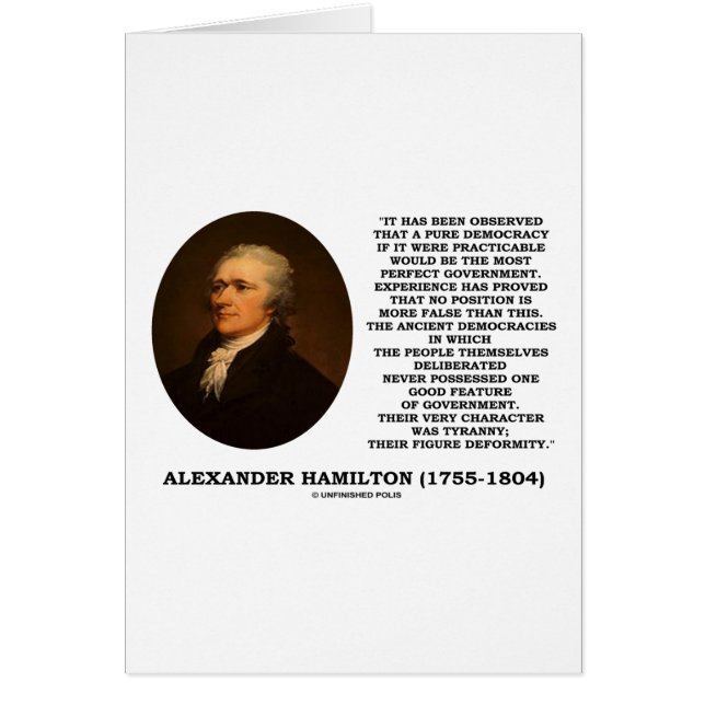Alexander Hamilton Democracy Experience Tyranny (Voorkant)