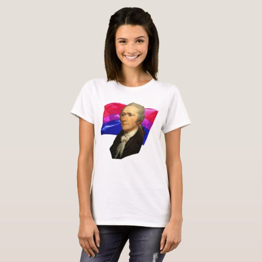 Alexander Hamilton en Bisexual Pride T-shirt (Voorkant volledig)