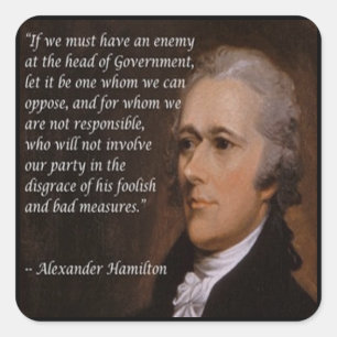 Alexander Hamilton "Enemy Leader" Gift Vierkante Sticker