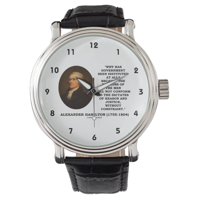 Alexander Hamilton Government Passion Constraint Horloge (Voorkant)