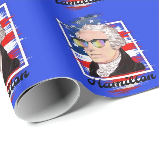 Alexander Hamilton in Color Wearing Shades Cadeaupapier (Rol Hoek)