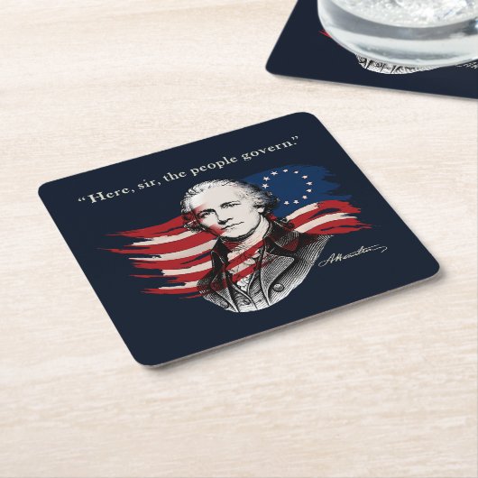 Alexander Hamilton Kartonnen Onderzetters (Schuin)
