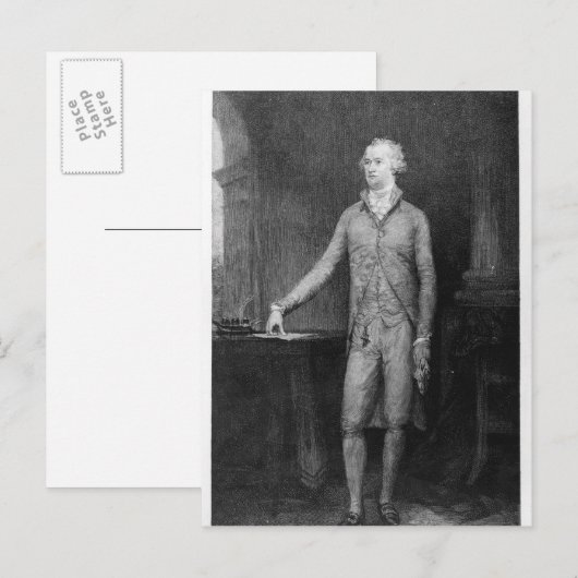 Alexander Hamilton, na het schilderij van 1792 Briefkaart (Voorkant / Achterkant)