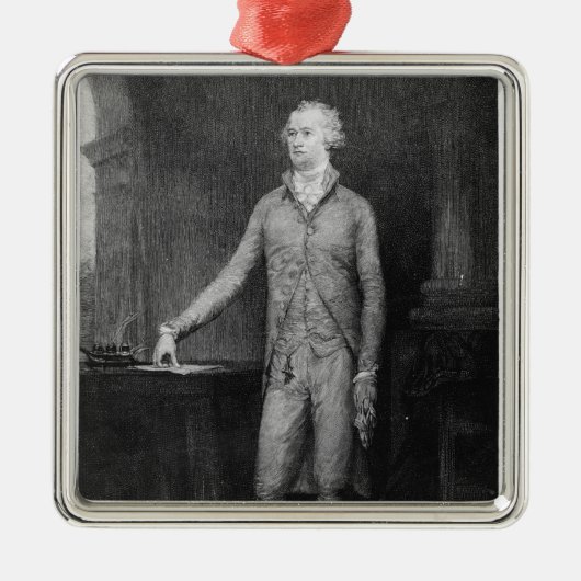 Alexander Hamilton, na het schilderij van 1792 Metalen Ornament (Voorkant)