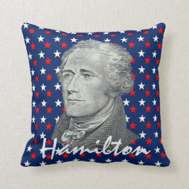 Alexander Hamilton op de rode, witte en blauwe ste Kussen