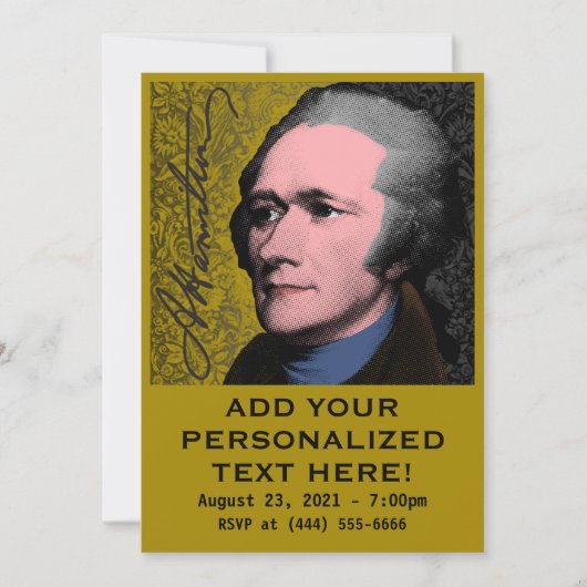 Alexander Hamilton Pop Art Portrait Kaart (Voorkant)