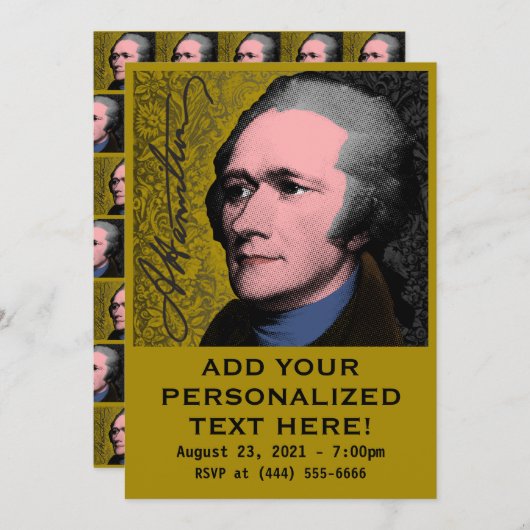 Alexander Hamilton Pop Art Portrait Kaart (Voorkant / Achterkant)