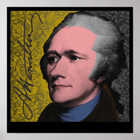 Alexander Hamilton Pop Art Portrait Poster (Voorkant)