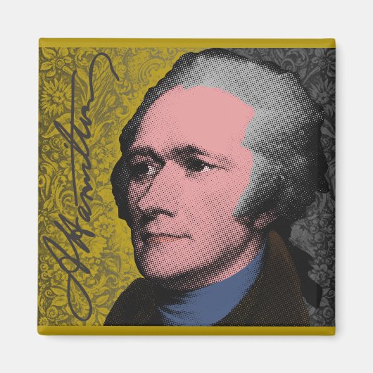 Alexander Hamilton Pop Art Portret Magneet (Voorkant)