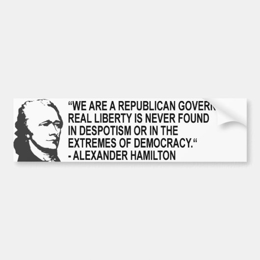 Alexander Hamilton Quote Bumpersticker (Voorkant)