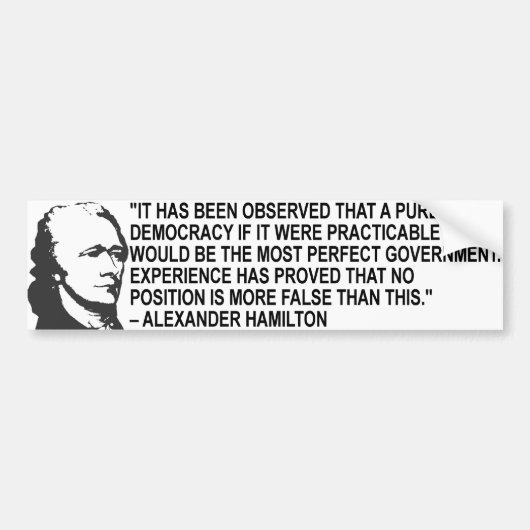 Alexander Hamilton Quote Bumpersticker (Voorkant)