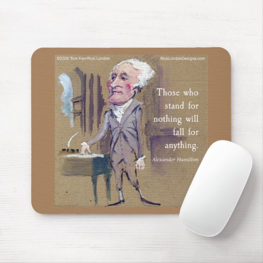 Alexander Hamilton & Quote Mousepad Muismat (Met muis)