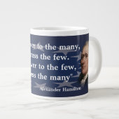 Alexander Hamilton Quote over de macht geven Grote Koffiekop (Voorkant rechts)