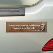 Alexander Hamilton Quote over de macht over zelfvo Bumpersticker (Op auto)