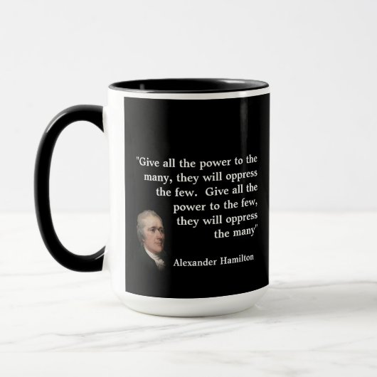 Alexander Hamilton Quote over het geven van energi Mok (Links)