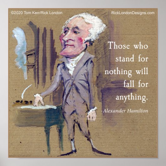 Alexander Hamilton & Quote Poster Kunst (Voorkant)