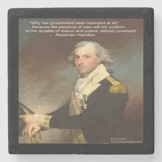 Alexander Hamilton & Quote Stenen Onderzetters (Voorkant)