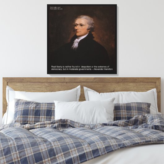 Alexander Hamilton "Real Liberty" Canvas Print (Insitu (Slaapkamer))