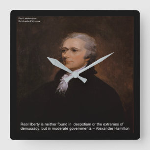 Alexander Hamilton "Real Liberty" Wall Clock Vierkante Klok