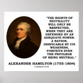 Alexander Hamilton Rights of Neutrality Power Poster (Voorkant)