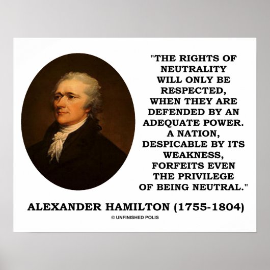 Alexander Hamilton Rights of Neutrality Power Poster (Voorkant)