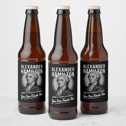 Alexander Hamilton schreef 51 essays in 6 maanden Bier Etiket (Flessen)