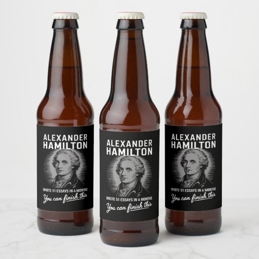 Alexander Hamilton schreef 51 essays in 6 maanden Bier Etiket (Flessen)