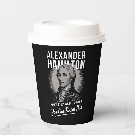 Alexander Hamilton schreef 51 essays in 6 maanden Papieren Bekers (Voorkant)