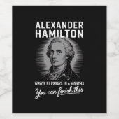 Alexander Hamilton schreef 51 essays in 6 maanden Wijn Etiket (Enkel label)